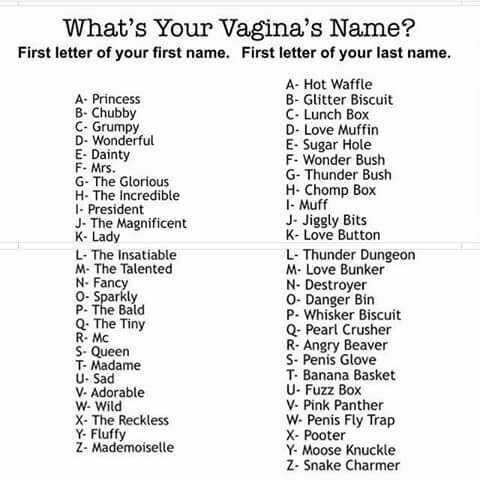 What's Your Vagina's Name?