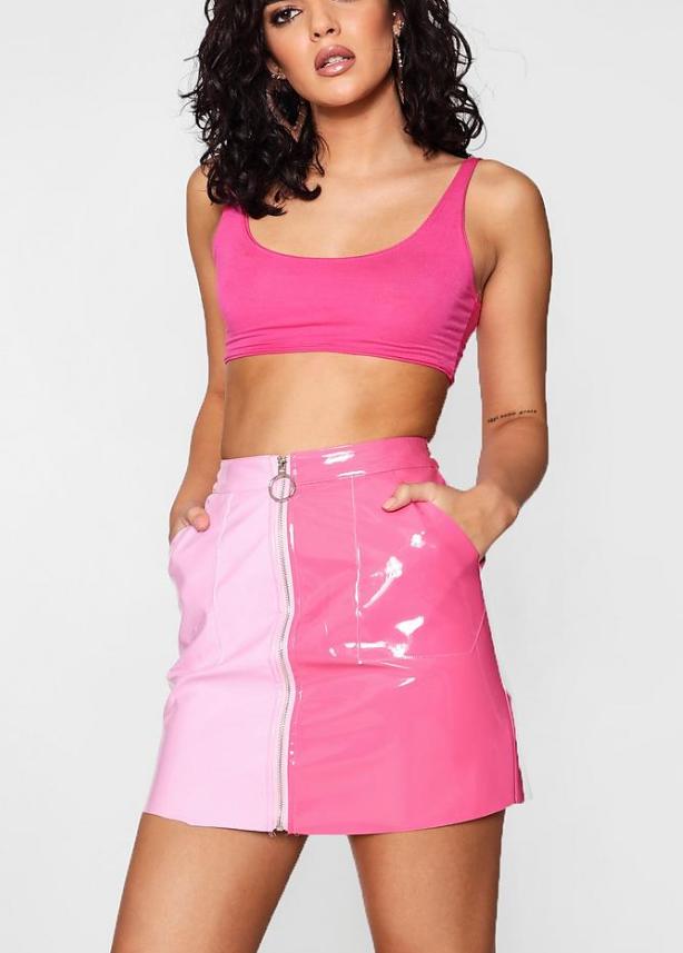 Which skirt for a festival i really like the pink querky one but I've bought both.?