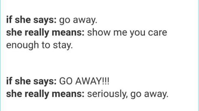 What she says and what she means?