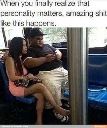 How much does a good/great personality compensate for average/bad looks?