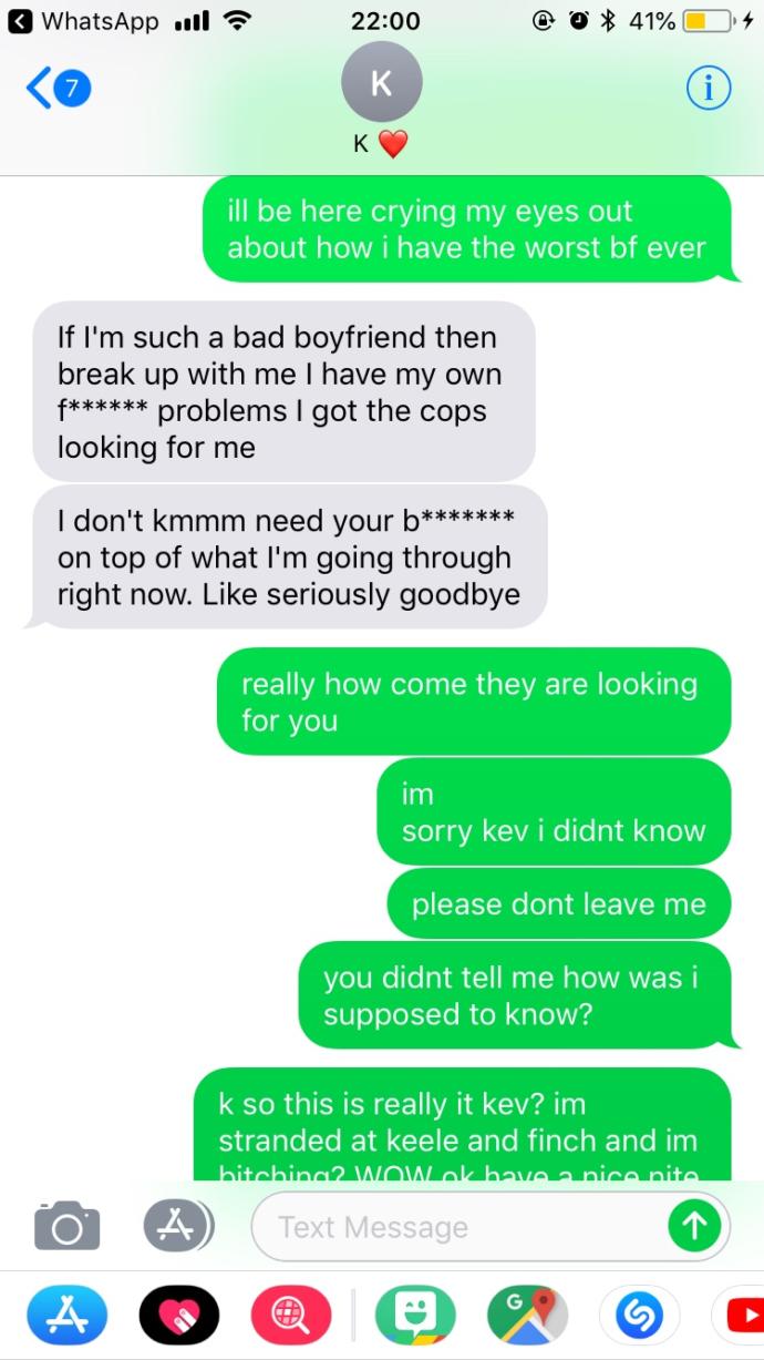 If your boyfriend was running away from the cops, would you cheat?