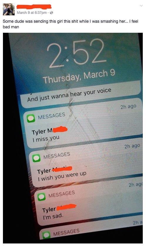 How would you feel if you were smashing a girl and this happened?