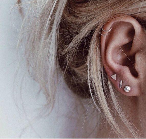 Where on the ear do the two ring piercings look best ?