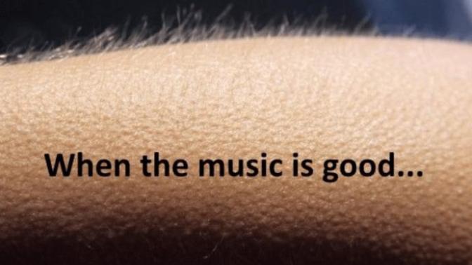 Do you get goosebumps sometimes when you are listening to a really great song? and when why does it happen?