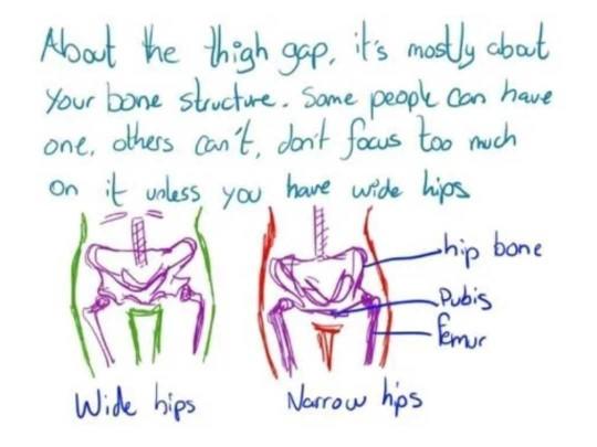 True or false: if a female doesn't have a thigh gap, that means she's fat?