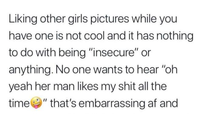 Do you get upset when your SO likes a friend of the opposite sexes pictures on social?