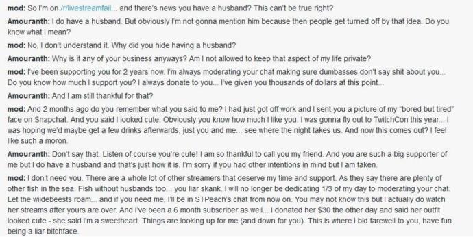 Drama between mod and Amourath. Finds out she is married.