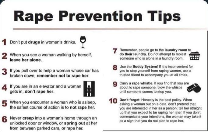 Do you think these are good rape prevention tips?