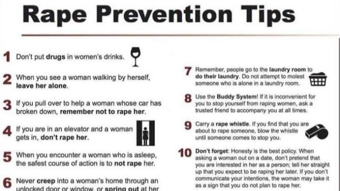 Do you think these are good rape prevention tips?