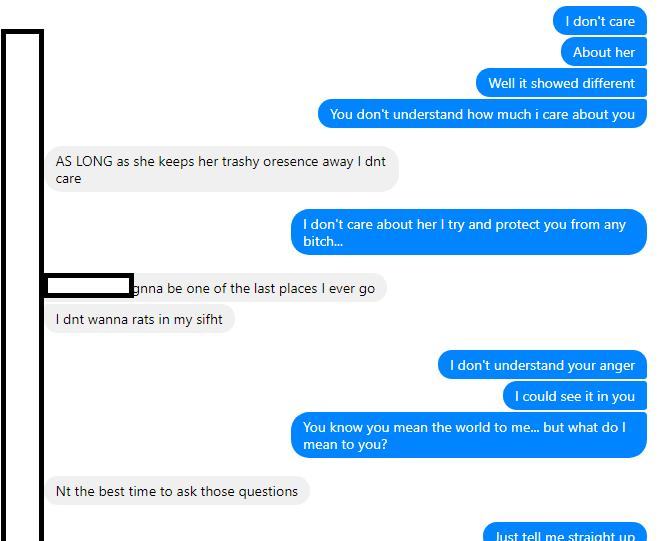 My Girlfriend was angry last night about a girl that is obsessed with me... We had this talk... do you think she cares about me?