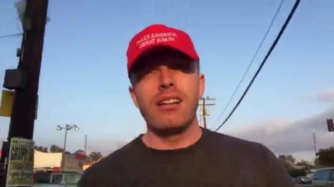 If a guy wears a Maga hat and decides to walk around hollywood or san francisco and he gets physically assaulted is it his fault?
