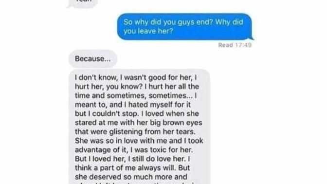 What do you think of 'leaving him/her because I love him/her'?