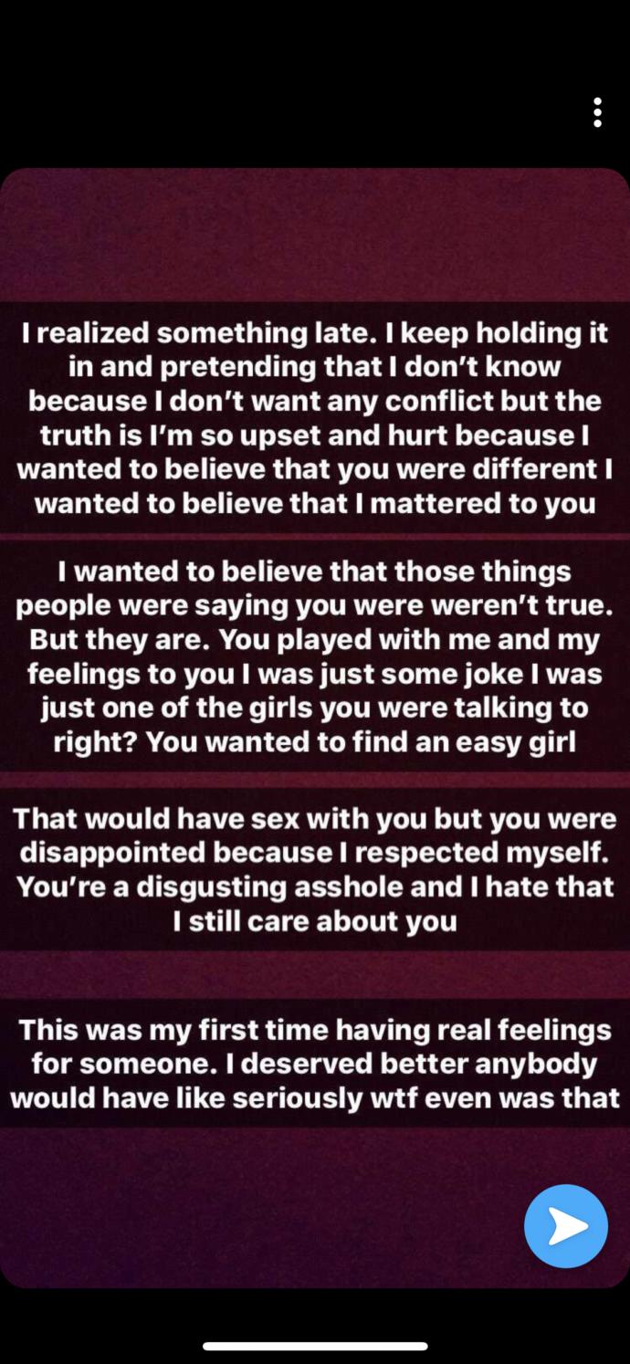 I posted this on my story privately where only that person could see and he screenshoted it did I make a big mistake?