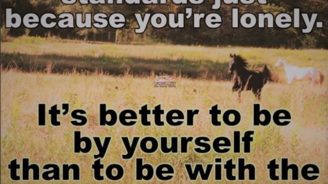 Would you lower your standards just to have someone?