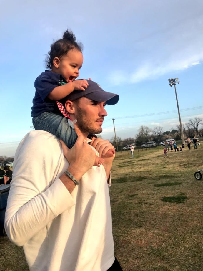 Brother with the child