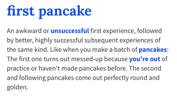 The first pancake theory