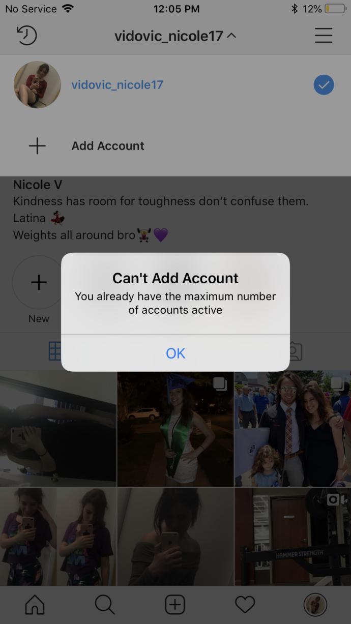 Why am I getting “you already have the maximum number of accounts active” on Instagram?