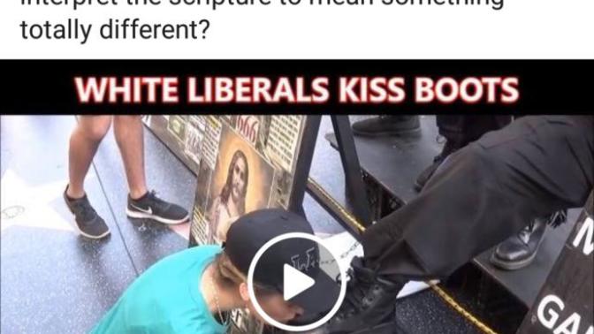 Would you bow down and kiss the boots of a black supremacist to show remorse for racism?