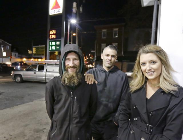 Kate, Johnny and her boyfriend Mark.