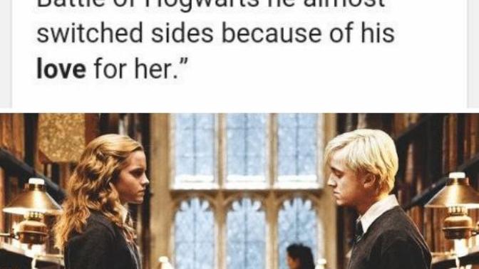 Is it true that J. K. Rowling has confirmed that Draco had a thing for Hermione?