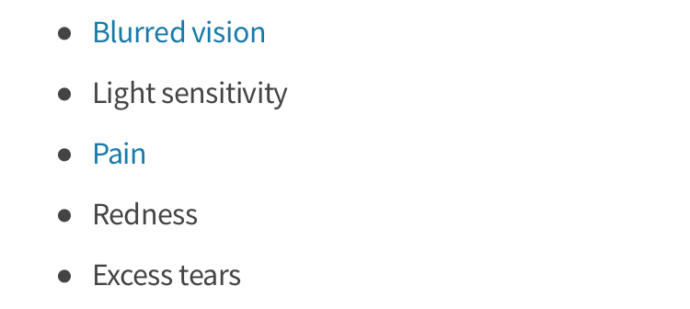 My symptoms