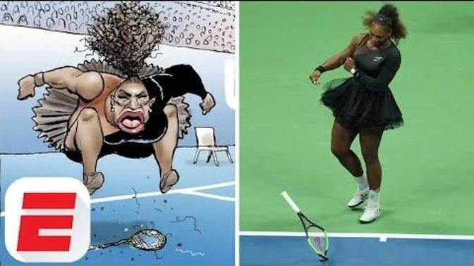 Was this australian artist depiction of Serena William during her match with Osaka, racist?