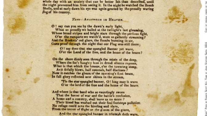 Key pens Star-Spangled Banner... Thoughts?
