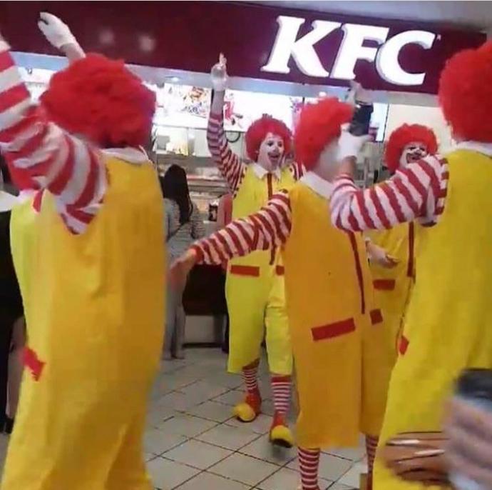 Have you ever met ronald mcdonald at kfc?