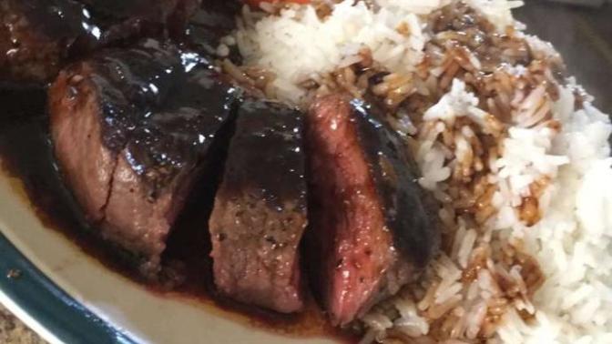 Rate my steak and rice dinner?