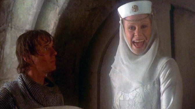 Has anyone seen/remember the girl scene in Monty Python and the holy grail?
