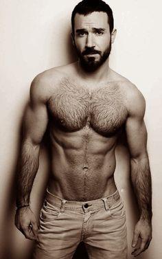 Hairy muscular guys