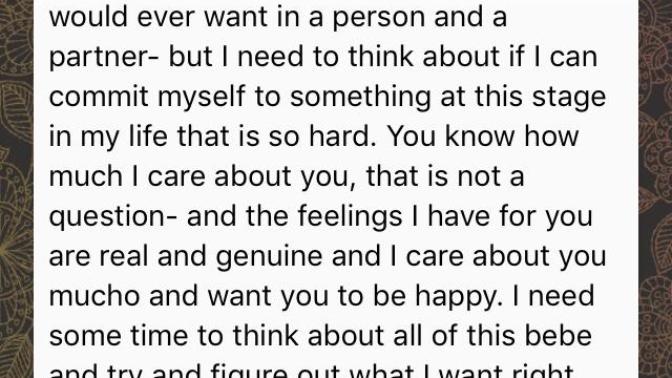 He says Im all he ever wants in a partner, but he's confused and asked for time... what should I do? (Long distance relationship)?