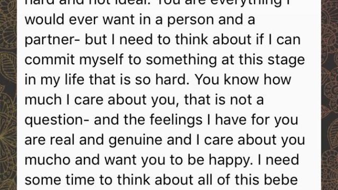 He says im all he wants in a partner but is confused and needs time to think (long distance relationship) what to do?