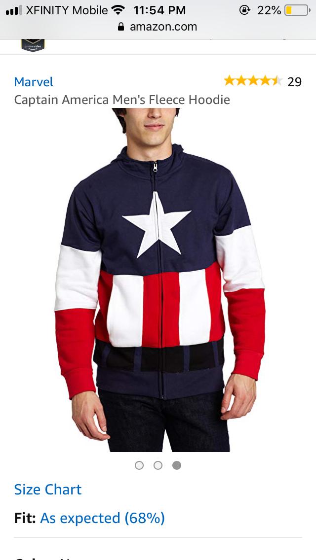 Marvel fans!!! I’m going as a female Captain America this Halloween and I need your opinion: Which hoodie?