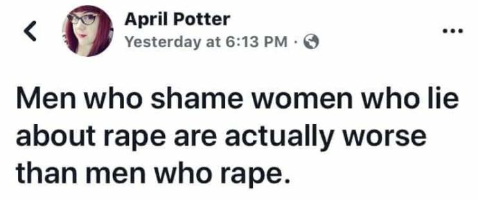 Are men who shame women who lie about rape actually worse than men who rape?