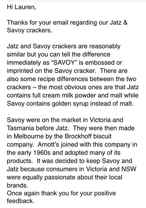 Aussies do you prefer Jatz or Ritz cracker biscuits?