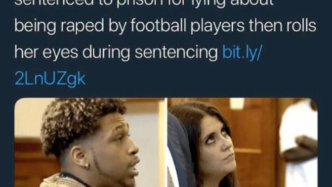 If a woman is found guilty of falsely accusing a man of rape should she be sentenced to 40 years in prison?