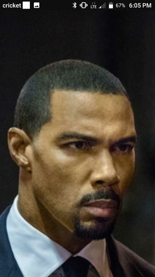Is his hairline where it should be, or is he pushed back some?