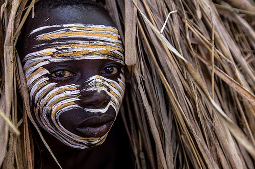 African tribe face paint