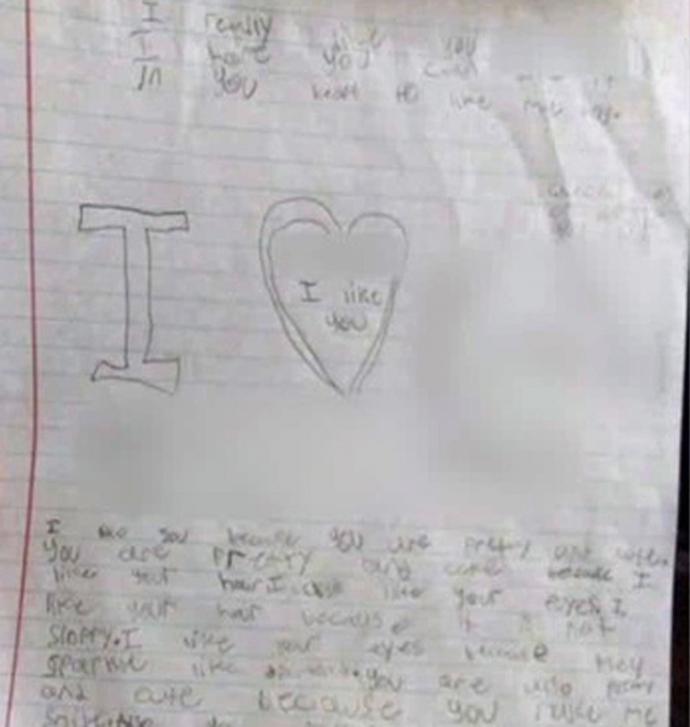 9 year old could face sexual harassment charge for love note. Opinions?