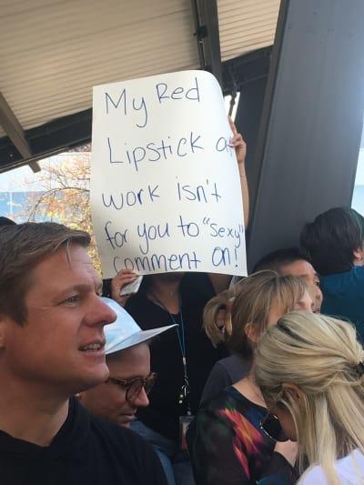 Girls who wear lipstick, if a guy at work said it looked 'sexy' would that offend you?