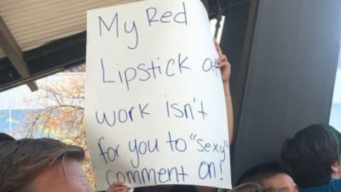 Girls who wear lipstick, if a guy at work said it looked 'sexy' would that offend you?