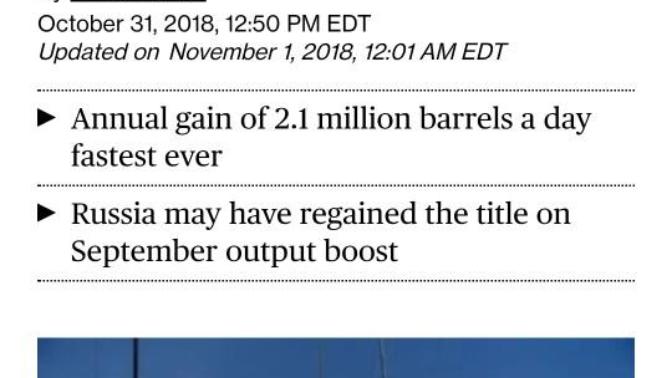 What do you think about the U. S being the top oil producer now?