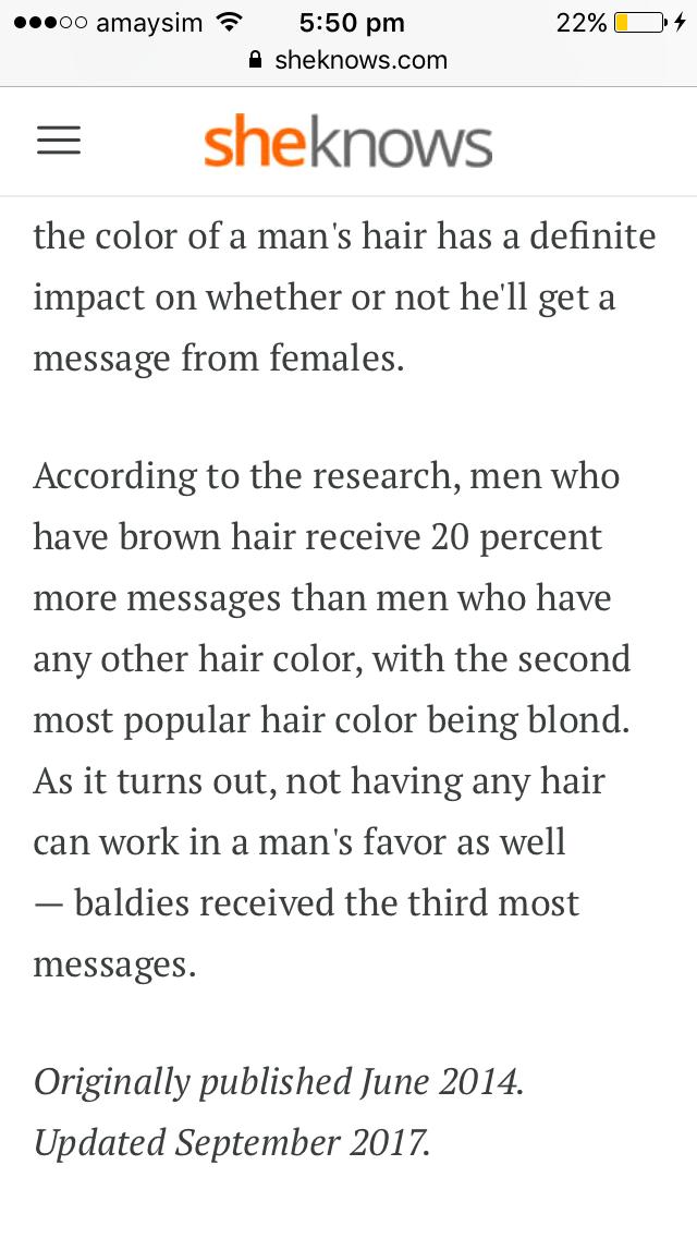Red haired men are the least dateable guys in the dating scene?