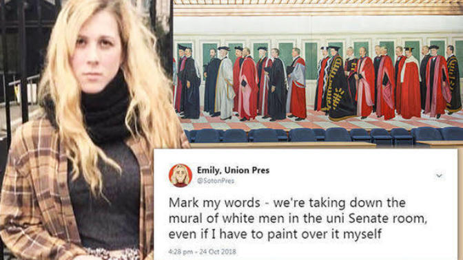 Do you think a local war memorial mural should be taken down if it represents only white men?