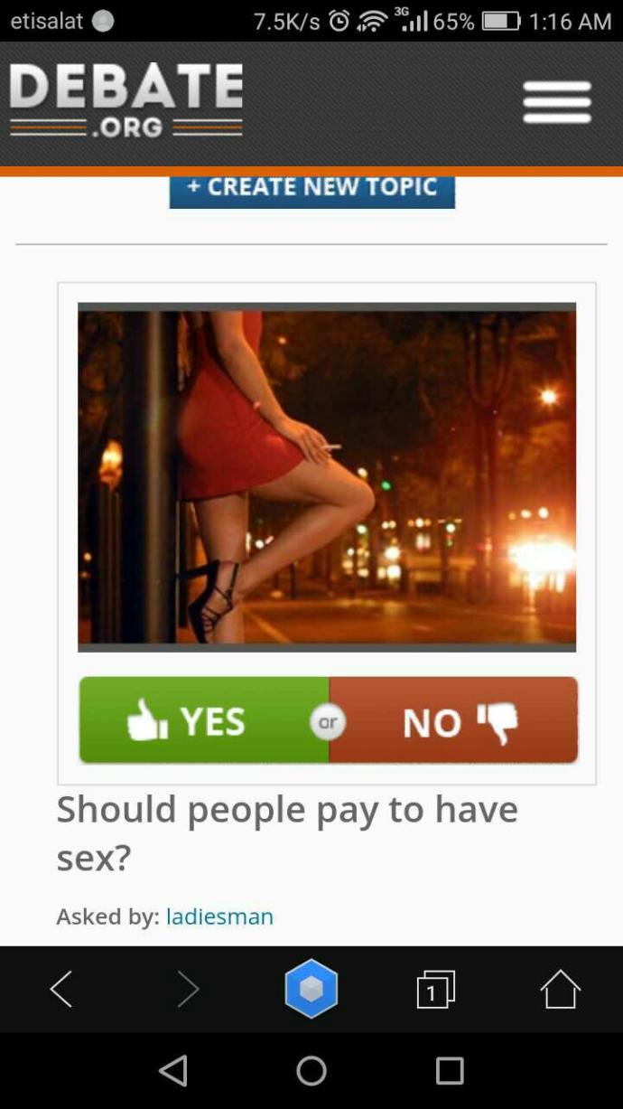 Do You Think paying For Sex is Ethical?