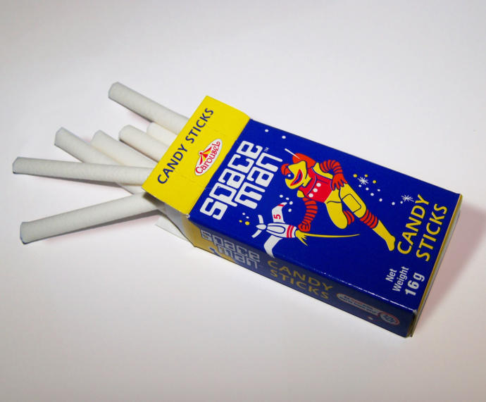 Do you remember the old Space Man candy with the red tips?
