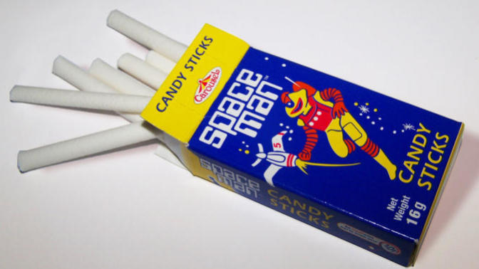 Do you remember the old Space Man candy with the red tips?