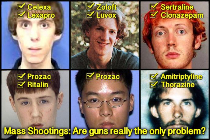 Mass shootings. Do you believe the number 1 cause of mass shootings in America is prescribed Anti-depressants?