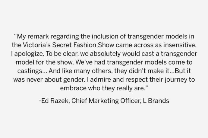 Thoughts on victoria secrets saying they dont hire plus size or transgender women?